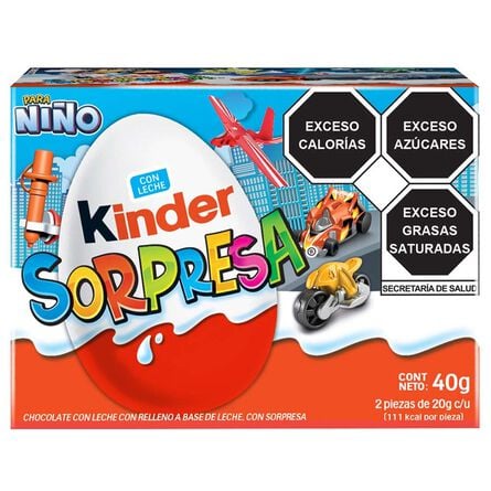 Chocolate Kinder Sorpresa Para Niño 40 Gr Pack Con 2 Piezas image number 0