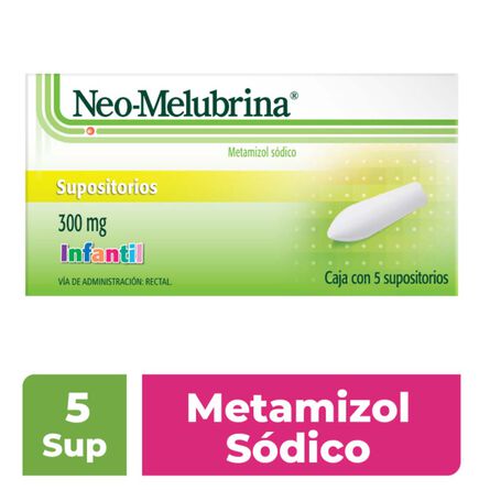 Supositorios Neo Melubrina Infantil 5 supositorios 300 mg image number 1