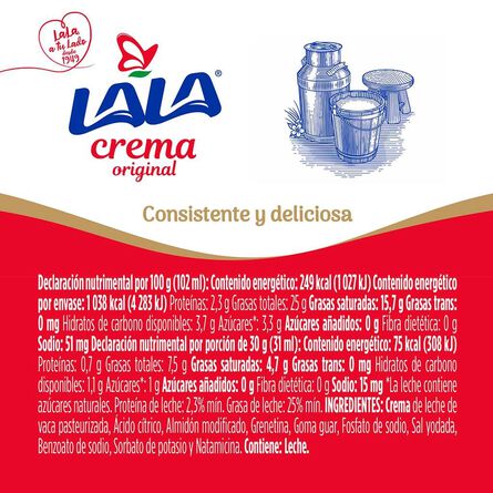 Crema  Lala Entera 426 ml image number 1