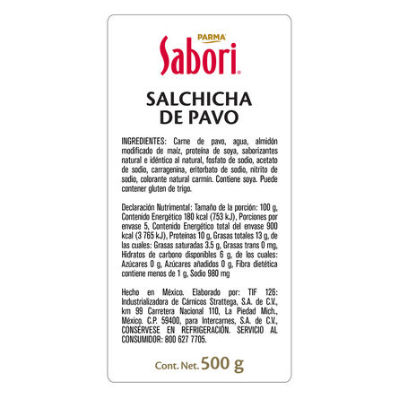 Salchicha de Pavo Sabori 500 gr image number 2