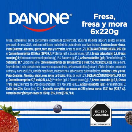 Yoghurt Danone Bebible con Fresa y Moras 6 piezas de 220 gr c/u image number 7