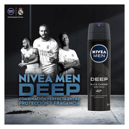 Desodorante Antibacterial Nivea Men Deep Black Carbon Spray 150 ml image number 2