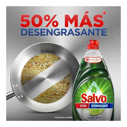 Salvo Detergente Líquido Lavatrastes Ultra Limón 640 ml image number 1
