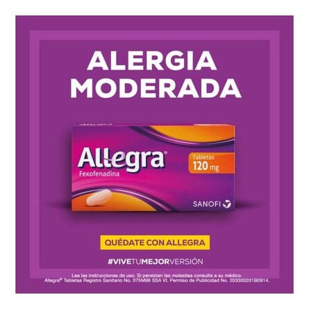 Antihistamínico Allegra 10 tabletas 120 mg image number 1