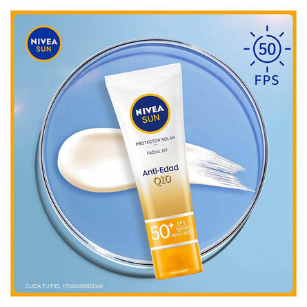 Protector Solar Facial Nivea Sun Q10 Antiedad FPS 50 50 ml image number 5