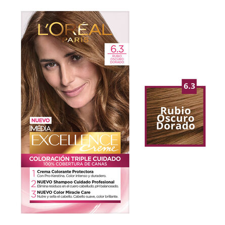 Tinte Imédia Excellence de L'Oréal Paris 6.3 Rubio Oscuro Dorado image number 2