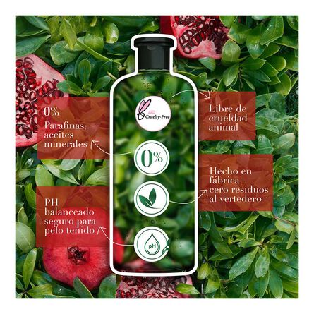 Shampoo Herbal Essences Pelo Largo Granada & Proteína Vegana 400 ml image number 5