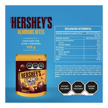 Chocolate Hersheys Bites Almond 120 Gr P image number 2