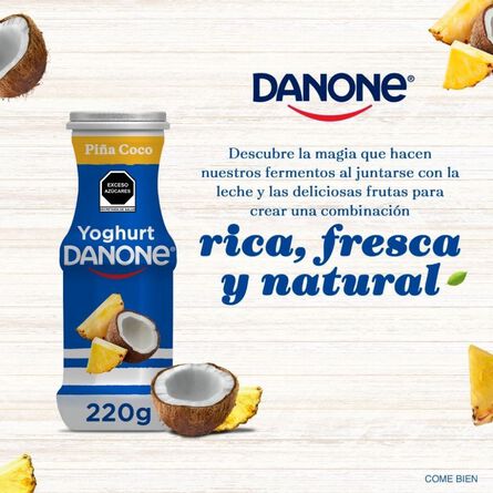 Danone Yoghurt Bebible Sabor Piña Coco 220g image number 3