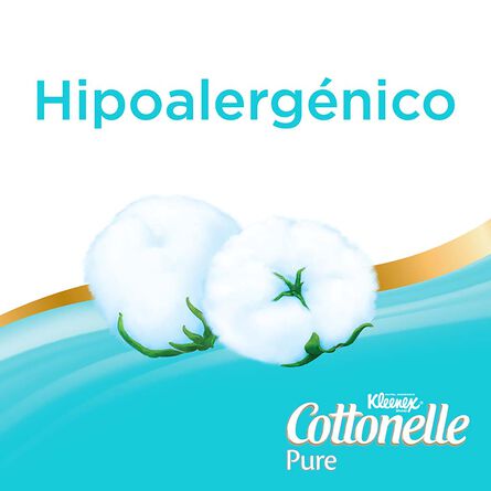 Papel Higiénico Kleenex Cottonelle Pure 4 Rollos, 180 Hojas Dobles image number 3