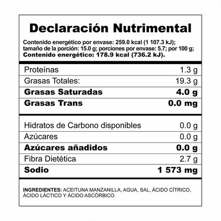Aceituna verde Búfalo manzanilla 190 g image number 1