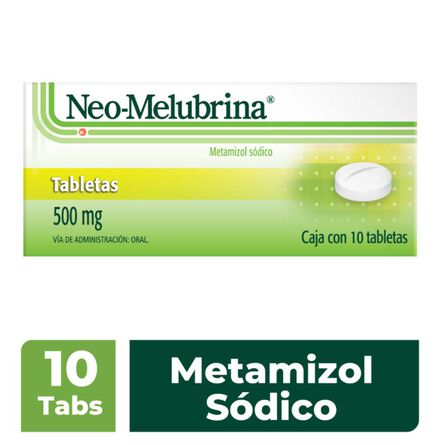 Tabletas Neo Melubrina 10 tabletas 500 mg image number 1