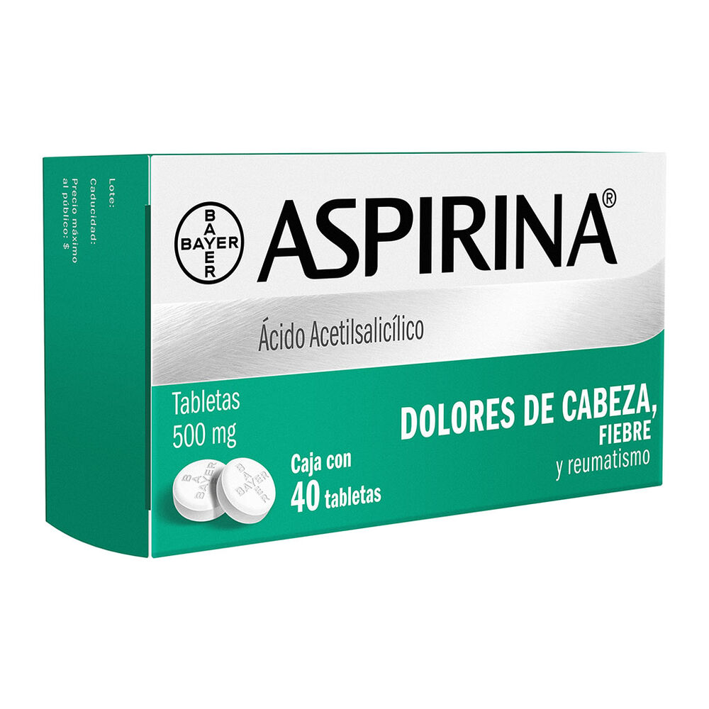 Aspirina Analgésico Acido Acetilsalicílico 500 mg 40 Tabletas image number 3