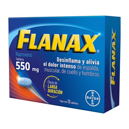 Analgésico Antiinflamatorio Flanax 550mg Desinflama y Alivia El Dolor Del Día a Día 12 tabletas image number 2