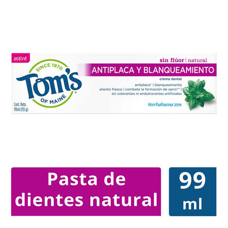 Pasta Dental Tom's of Maine Antiplaca y Blanqueamiento 99 ml image number 1