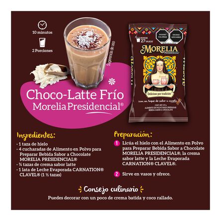 Alimento en Polvo Morelia Presidencial Sabor a Chocolate Bolsa 357g image number 1