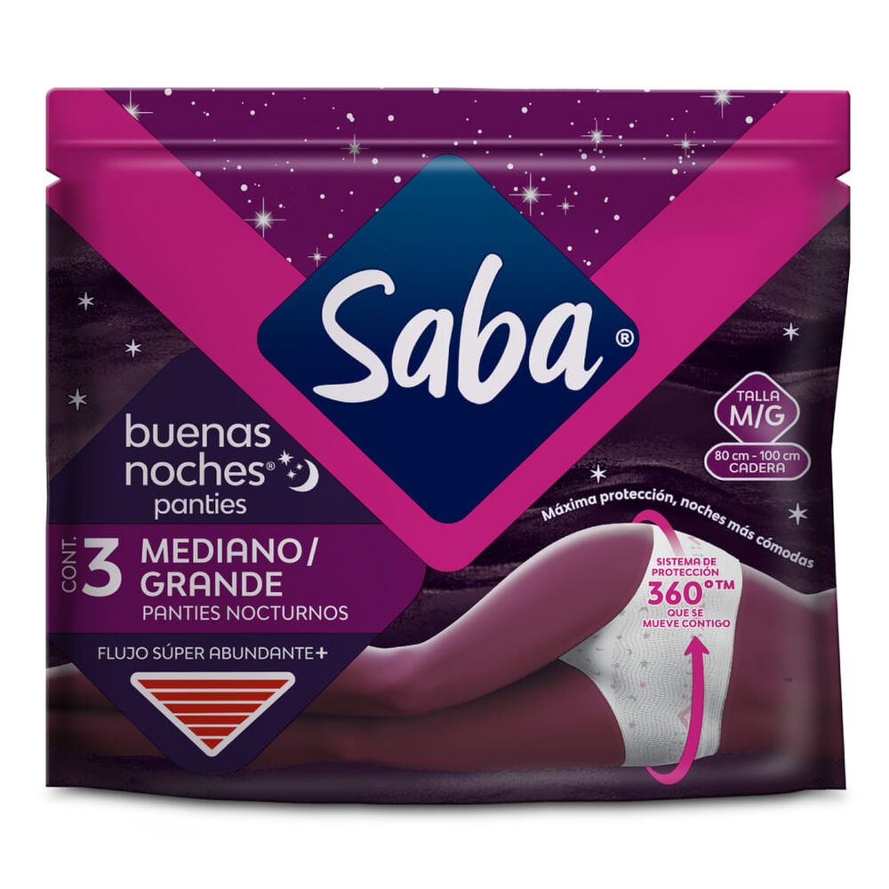 Panties Saba Noche Maxima Proteccion S-M 3 Piezas image number 0
