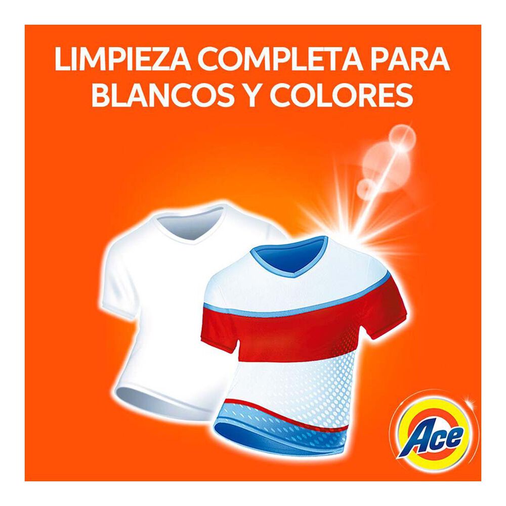 Detergente Líquido Concentrado Para Ropa Blanca y de Color Ace Limpieza Completa 1 Para Todo 800 ml image number 2