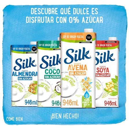 Silk Alimento Líquido de Avena sin Azúcar Sabor Monkfruit 946 ml image number 6