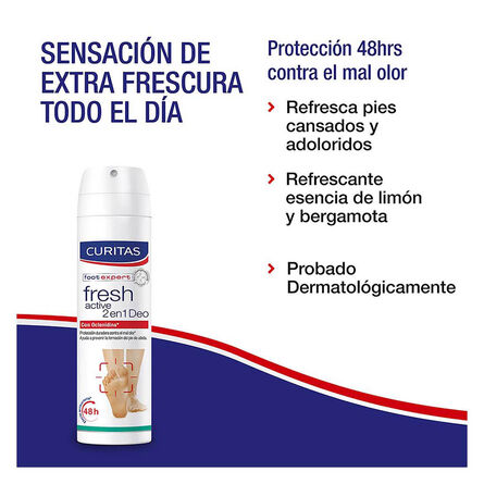 Desodorante para Pies con Octenidina Curitas Fresh Active 150 ml image number 2