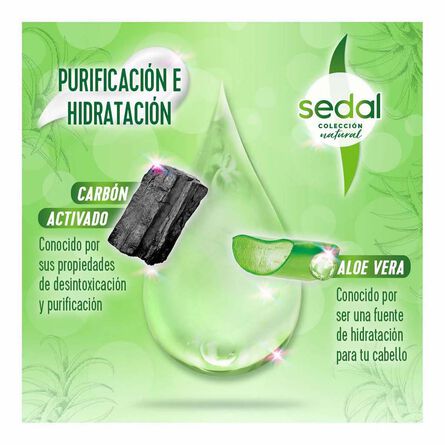 Crema Para Peinar Sedal Purificación e Hidratación Carbón Activado y Aloe 300 ml image number 1