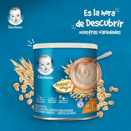 Cereal Infantil Gerber Etapa 1 Avena Integral Lata 270g image number 6