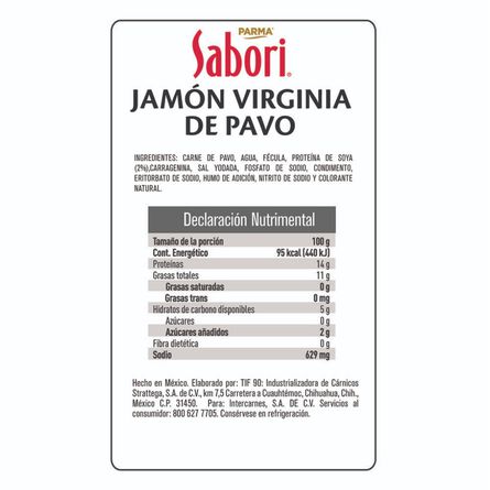 Jamón de pavo virginia Sabori por kg image number 1