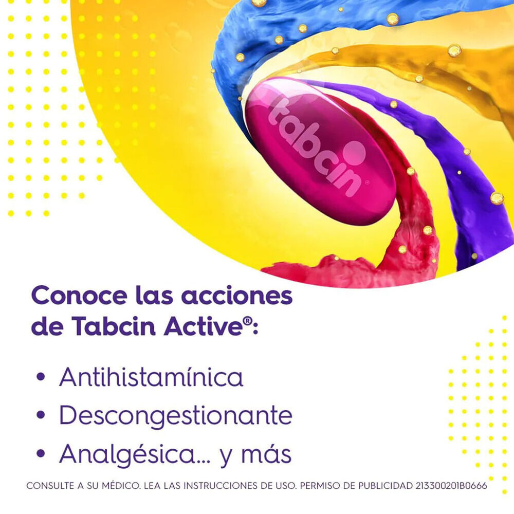 Tabcin Active Paracetamol 250 mg 12 cápsulas image number 3