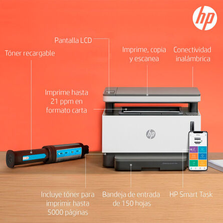Impresora Multifuncional HP Laser Neverstop 1200w Blanca image number 5