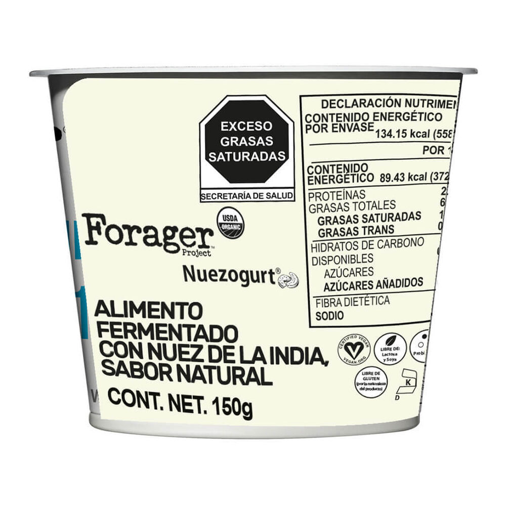 Yoghurt Sin Lácteos Forager Sabor Natural 150 gr image number 0