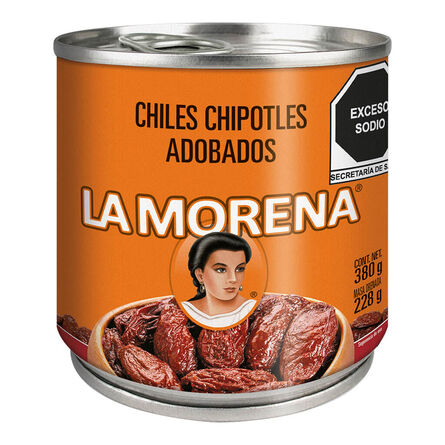 Chiles chipotles adobados La Morena 380 gr image number 0