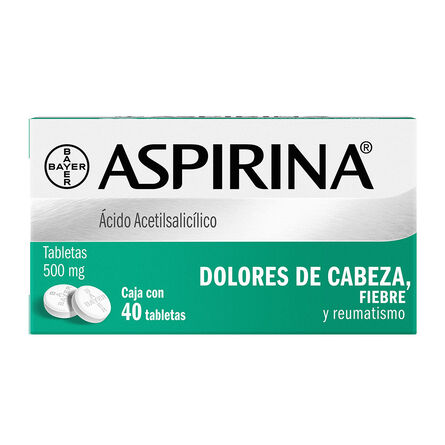 Analgésico Aspirina Para Dolor De Cabeza Dolor Corporal y Fiebre 40 tabletas&nbsp; image number 1