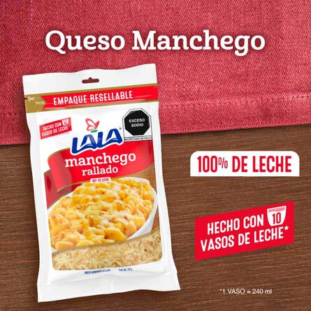 Queso Lala Manchego Rallado  250 g image number 3