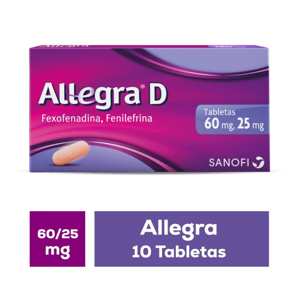 Allegra-D 60/25mg, 10 Tabletas image number 0