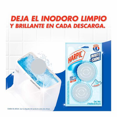 Harpic® Pastilla para Tanque White&Shine Sin Cloro 2 piezas image number 1