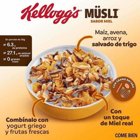 Cereal Kellogg's Müsli Sabor Miel 425 g image number 2