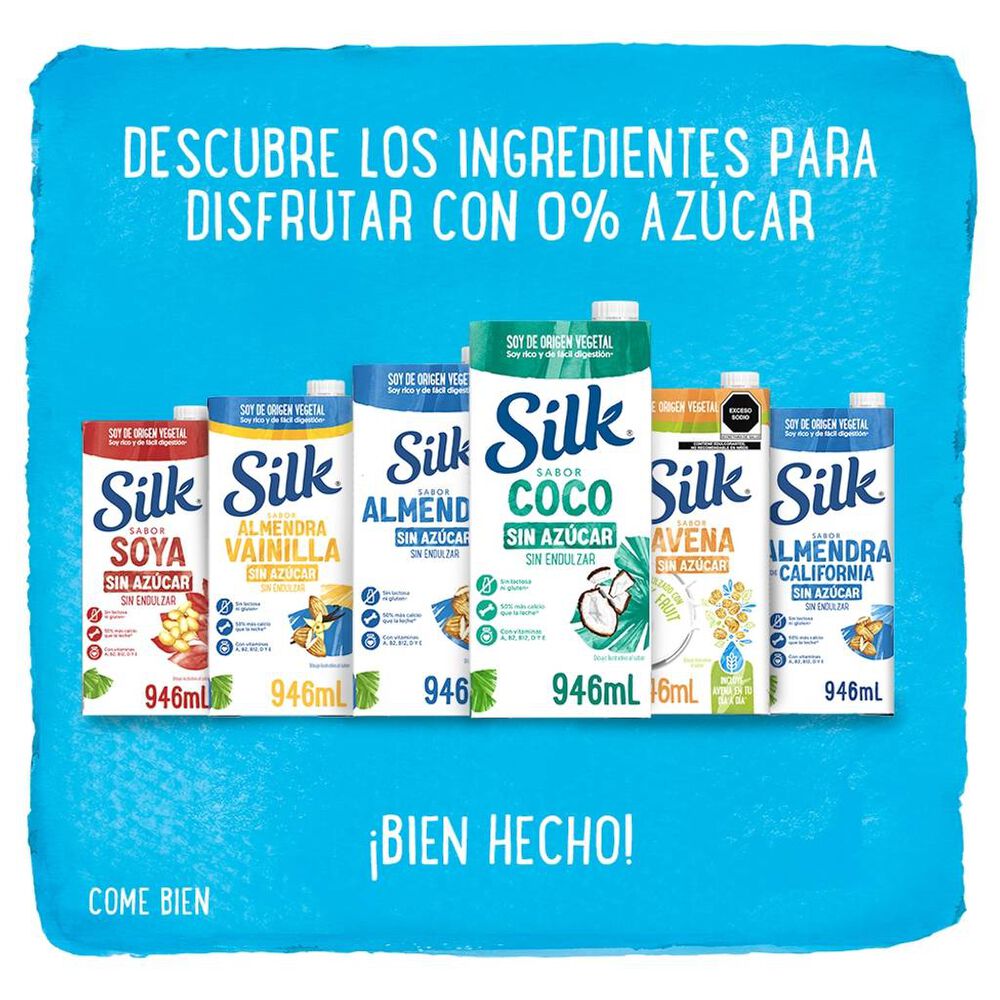 Silk Alimento Líquido De Coco Sin Azúcar 946mL image number 6