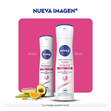 Desodorante Aclarante Nivea Tono Natural Classic Touch Spray 150 ml image number 5