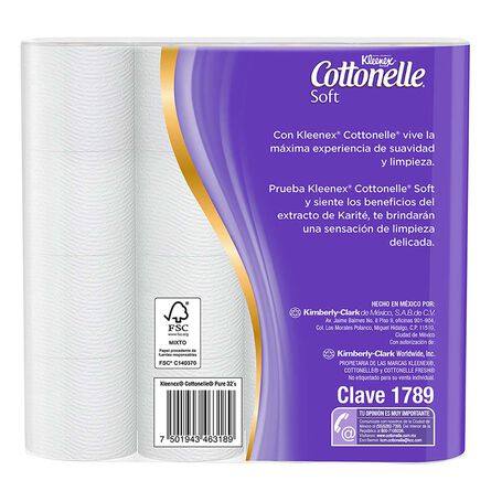 Papel Higiénico Kleenex Cottonelle Soft 32 Rollos, 180 Hojas Dobles image number 4