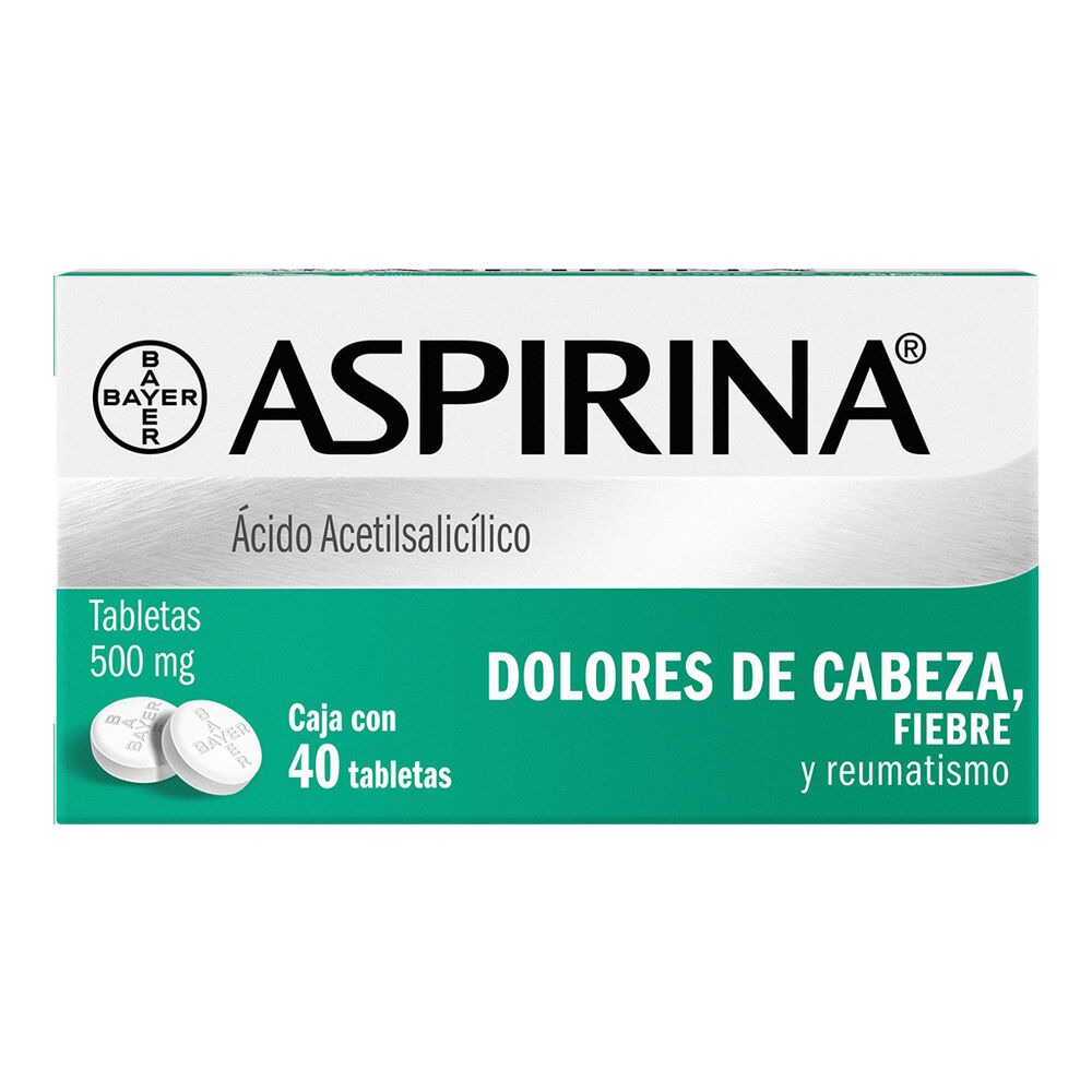 Aspirina Analgésico Acido Acetilsalicílico 500 mg 40 Tabletas image number 0