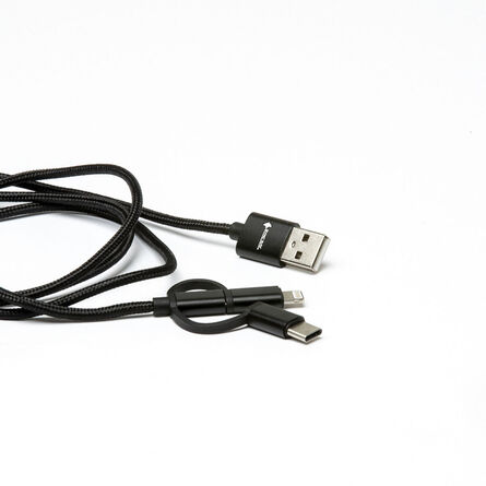 Cable USB a Micro USB Lightning Y Tipo C SR-TC41 Negro image number 1