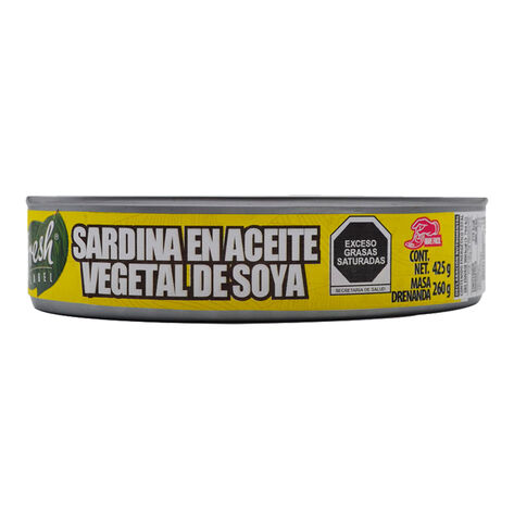 Sardina Fresh Label en aceite vegetal de soya 425 g