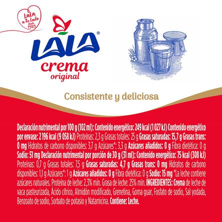Crema Lala Entera 900 ml image number 2