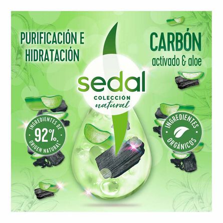 Crema Para Peinar Sedal Purificación e Hidratación Carbón Activado y Aloe 300 ml image number 3