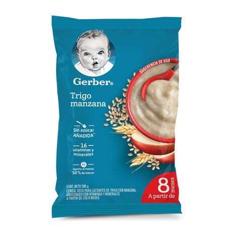 Cereal Infantil Gerber Etapa 3 Trigo Manzana Bolsa 300g