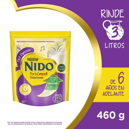 Producto Lácteo Combinado Nido FortiCrece Deslactosado en Polvo Lata 460g image number 1