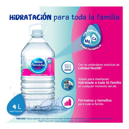 Agua Natural Nestlé Pureza Vital Botella 4 lt image number 4