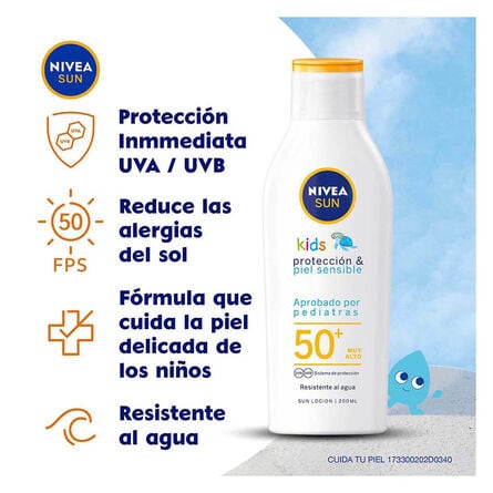 Protector Solar Corporal Nivea Sun Kids Protect & Sensitive FPS 50 200 ml image number 1