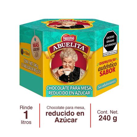 Chocolate para Mesa Abuelita Reducido en Azúcar 240g image number 1