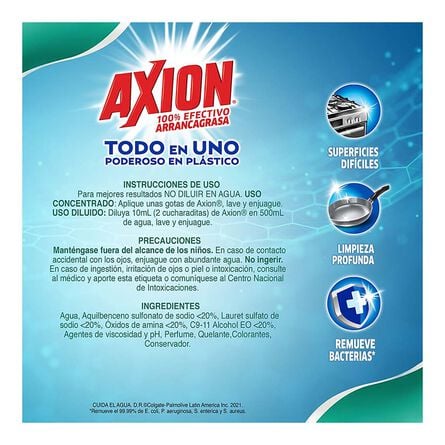 Lavatrastes Axion Complete Poderoso en Plástico Líquido 1.1 l image number 2